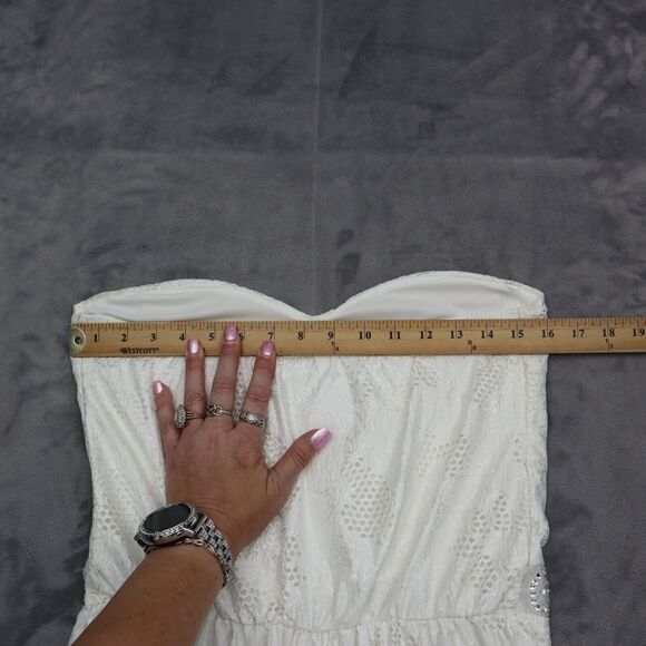 Jacaranda Jumpsuits Womens L White Strapless Floral Print Sweetheart Pullover - Picture 6 of 16